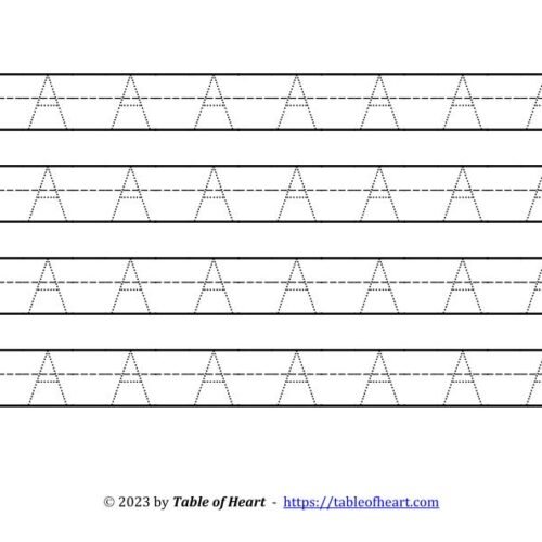 Handwriting tracing – uppercase letters
