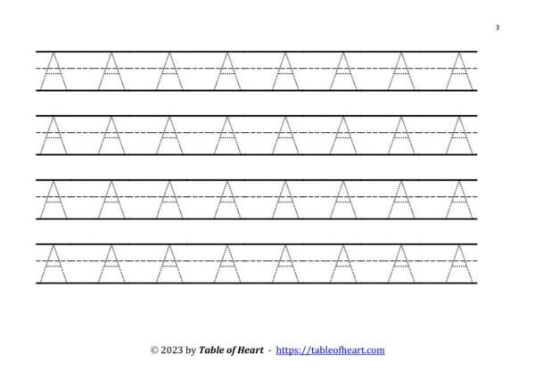 Handwriting tracing – uppercase letters